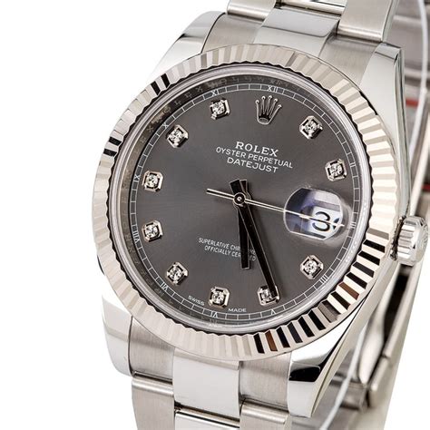 rolex datejust 2 rhodium diamond|rolex 36mm datejust with diamonds.